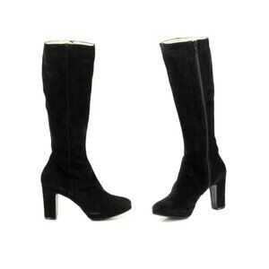Daniele Ancarani Nero Gray Suede Knee High Boots 37/7 Made in Spain AN4937